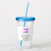 eenvoudige add your logo/design here text pos acryl drinkbeker (Achterkant)