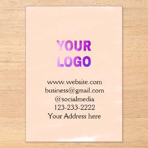 eenvoudige add your logo/design here text pos acryl uitnodigingen