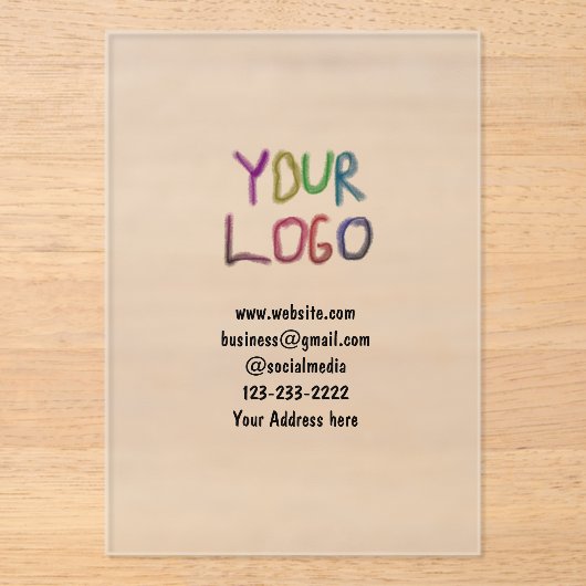 eenvoudige add your logo/design here text pos acryl uitnodigingen (Voorkant)