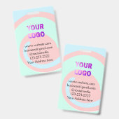 eenvoudige add your logo/design here text pos badge (Voor- en achterkant)