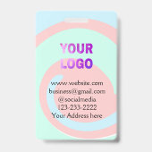 eenvoudige add your logo/design here text pos badge (Achterkant)