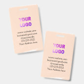 eenvoudige add your logo/design here text pos badge (Voor- en achterkant)
