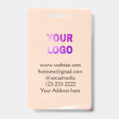 eenvoudige add your logo/design here text pos badge (Achterkant)