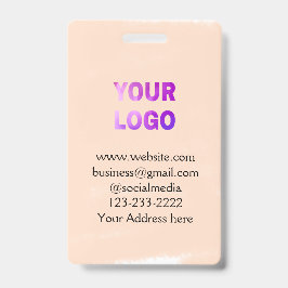 eenvoudige add your logo/design here text pos badge