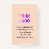 eenvoudige add your logo/design here text pos badge (Achterkant)