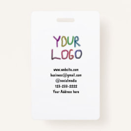 eenvoudige add your logo/design here text pos badge