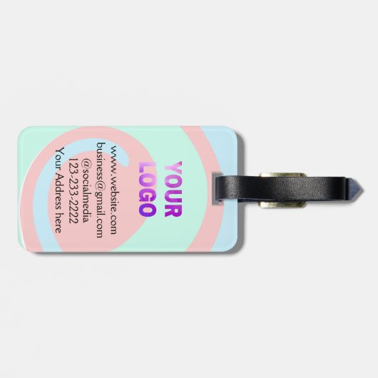 eenvoudige add your logo/design here text pos bagagelabel (Achterkant horizontaal)