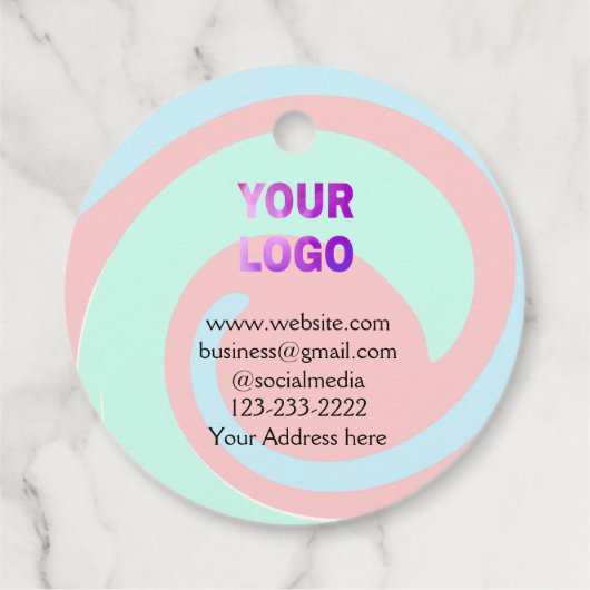 eenvoudige add your logo/design here text pos bedankjes labels (Achterkant)