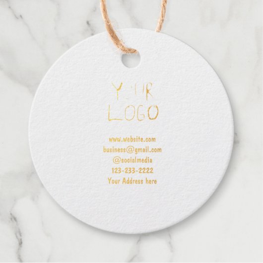 eenvoudige add your logo/design here text pos bedankjes labels (Voorkant)