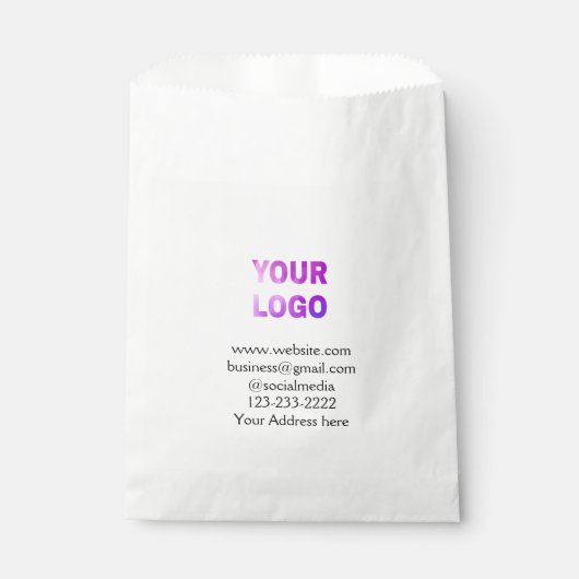 eenvoudige add your logo/design here text pos bedankzakje (Voorkant)