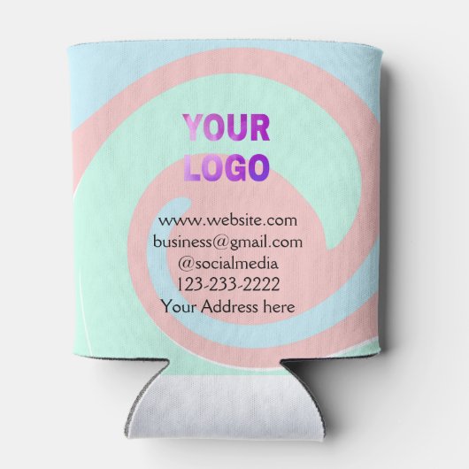 eenvoudige add your logo/design here text pos blikjeskoeler (Achterkant)