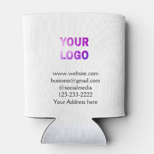 eenvoudige add your logo/design here text pos blikjeskoeler (Achterkant)