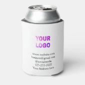 eenvoudige add your logo/design here text pos blikjeskoeler (Blikje Achterkant)