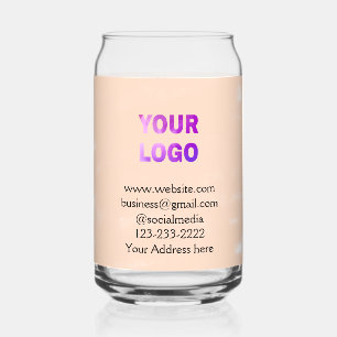 eenvoudige add your logo/design here text pos blikvorm glas