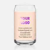 eenvoudige add your logo/design here text pos blikvorm glas (Achterkant)