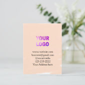 eenvoudige add your logo/design here text pos briefkaart (Staand voorkant)