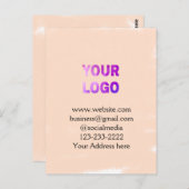 eenvoudige add your logo/design here text pos briefkaart (Voorkant / Achterkant)