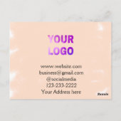 eenvoudige add your logo/design here text pos briefkaart (Achterkant)