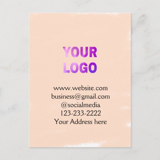 eenvoudige add your logo/design here text pos briefkaart (Voorkant)