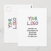 eenvoudige add your logo/design here text pos briefkaart (Voorkant / Achterkant)