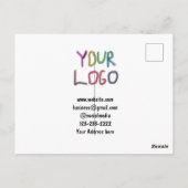 eenvoudige add your logo/design here text pos briefkaart (Achterkant)