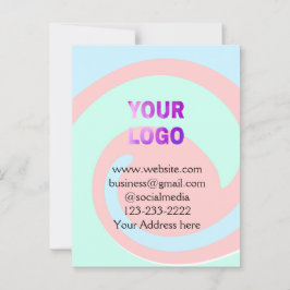 eenvoudige add your logo/design here text pos briefkaart