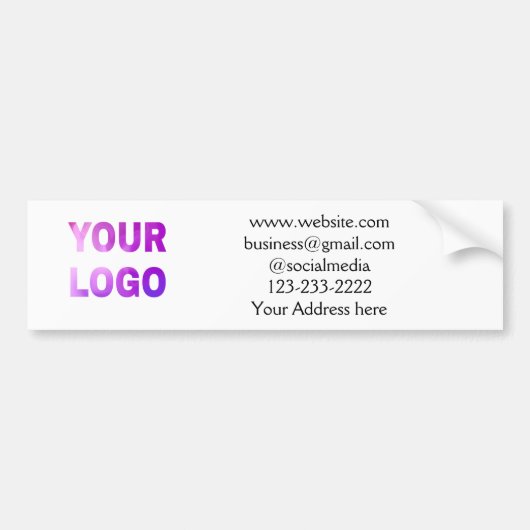 eenvoudige add your logo/design here text pos bumpersticker (Voorkant)