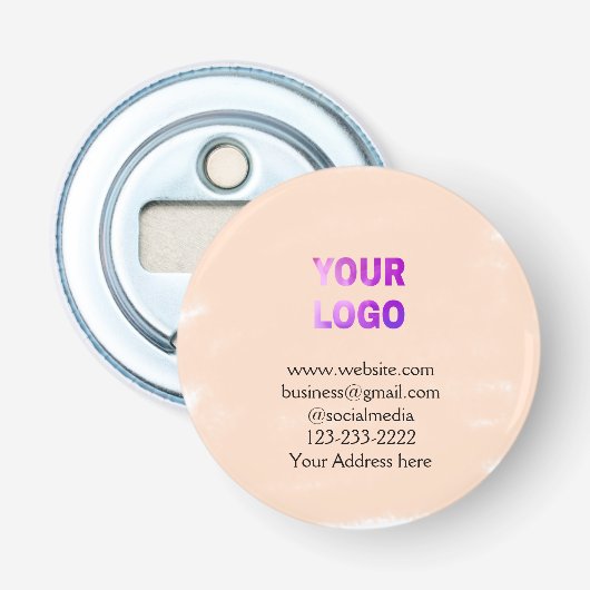 eenvoudige add your logo/design here text pos button flesopener (Voorkant)