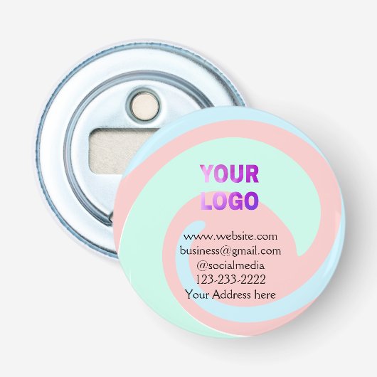 eenvoudige add your logo/design here text pos button flesopener (Voorkant)