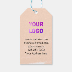 eenvoudige add your logo/design here text pos cadeaulabel