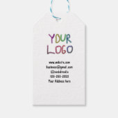 eenvoudige add your logo/design here text pos cadeaulabel (Voorkant)