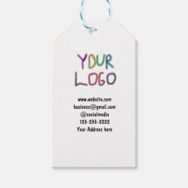eenvoudige add your logo/design here text pos cadeaulabel