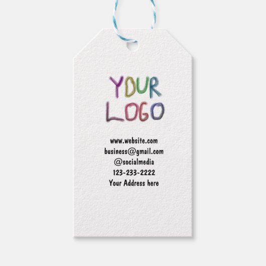 eenvoudige add your logo/design here text pos cadeaulabel (Voorkant)