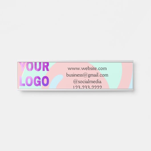 eenvoudige add your logo/design here text pos deurbordje (Voorkant)