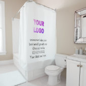 eenvoudige add your logo/design here text pos douchegordijn (In situ)