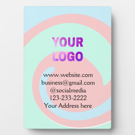 eenvoudige add your logo/design here text pos fotoplaat (voorkant)