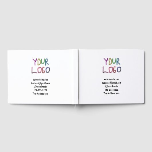 eenvoudige add your logo/design here text pos gastenboek (Volledig)