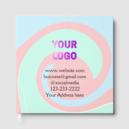 eenvoudige add your logo/design here text pos gastenboek (Voorkant)