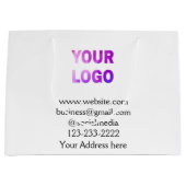eenvoudige add your logo/design here text pos groot cadeauzakje (Voorkant)