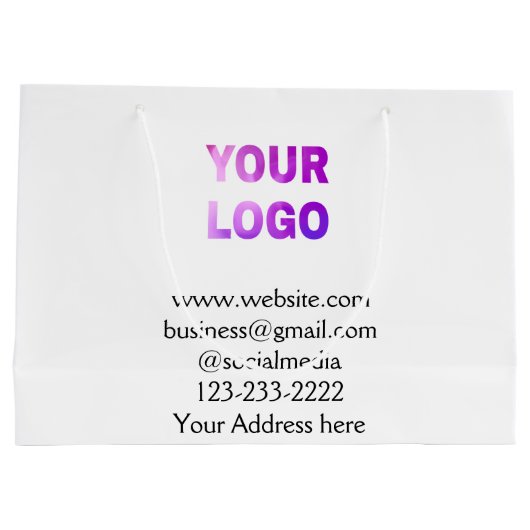 eenvoudige add your logo/design here text pos groot cadeauzakje (Achterkant)