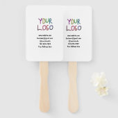 eenvoudige add your logo/design here text pos handwaaier (Voorkant en achterkant)