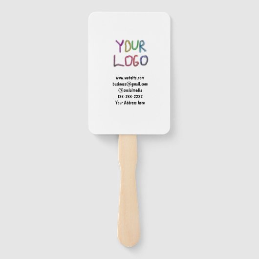 eenvoudige add your logo/design here text pos handwaaier (Achterkant)