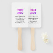 eenvoudige add your logo/design here text pos handwaaier (Voorkant en achterkant)