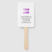 eenvoudige add your logo/design here text pos handwaaier (Achterkant)