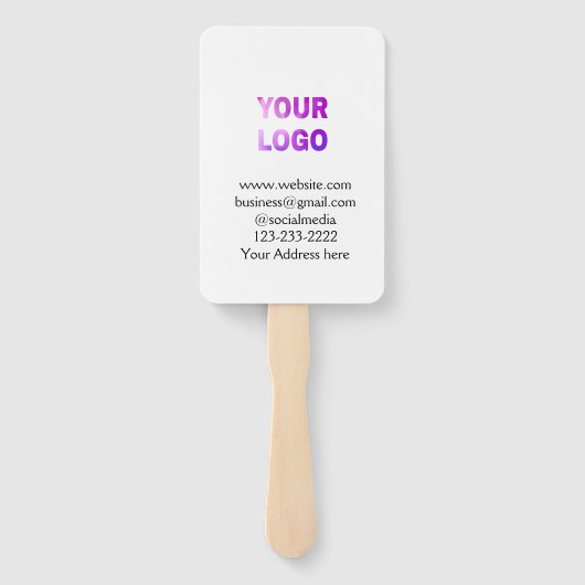 eenvoudige add your logo/design here text pos handwaaier (Achterkant)