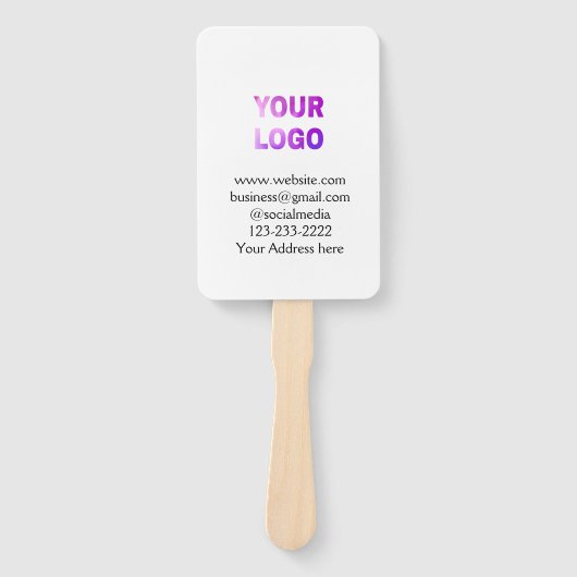 eenvoudige add your logo/design here text pos handwaaier (Voorkant)