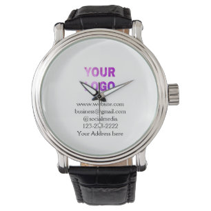 eenvoudige add your logo/design here text pos horloge
