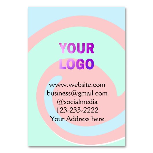 eenvoudige add your logo/design here text pos kaart (Voorkant)