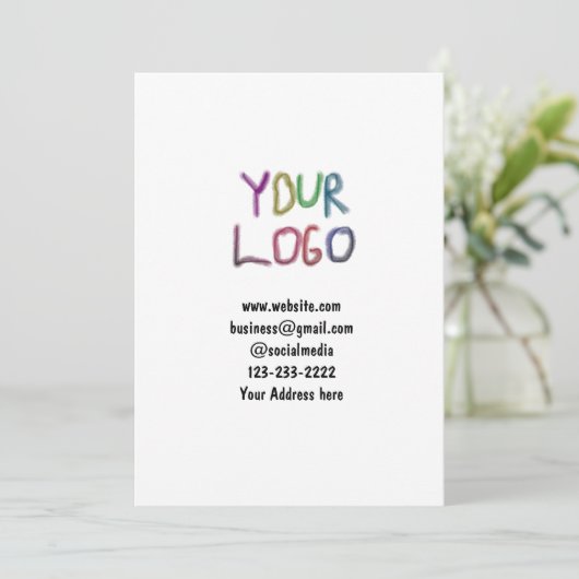 eenvoudige add your logo/design here text pos kaart (Staand voorkant)