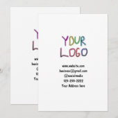 eenvoudige add your logo/design here text pos kaart (Voorkant / Achterkant)